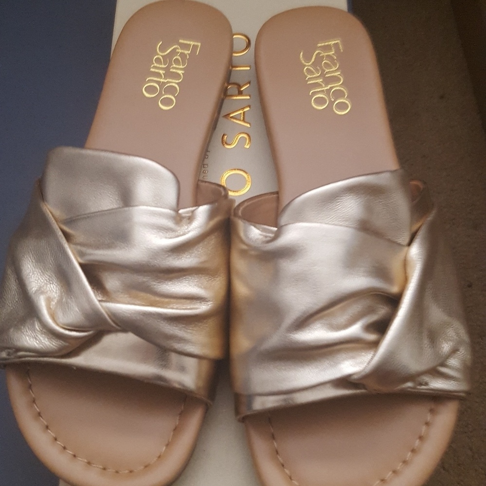 Franco Sarto Graceland women's gold slides